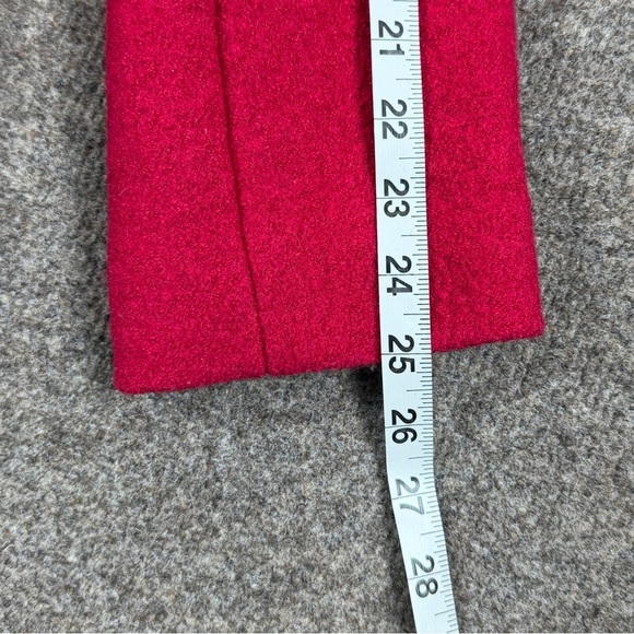 Lands End Fuchsia Pink Full Zip Wool Blend Jacket Women’s 12P Stand Collar Coat - Picture 8 of 14